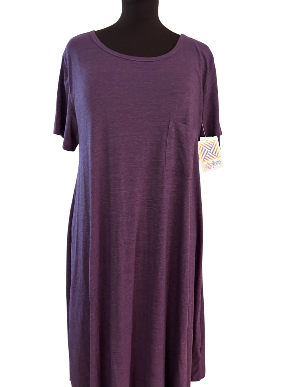 LuLaRoe 3XL Carly Dress Eggplant Purple Plum Soft New NWT Sz 24-26